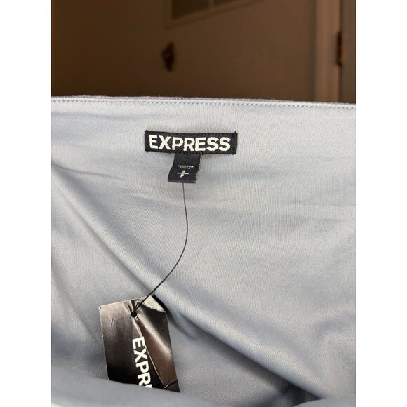 EXPRESS NEW Sequined Mini Skirt Womens S Silver Black Pull On Stretch Holiday - Picture 5 of 6